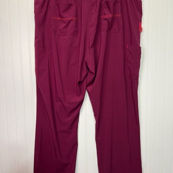 Women's Burgundy Cargo Pants - Picture 3 of 13